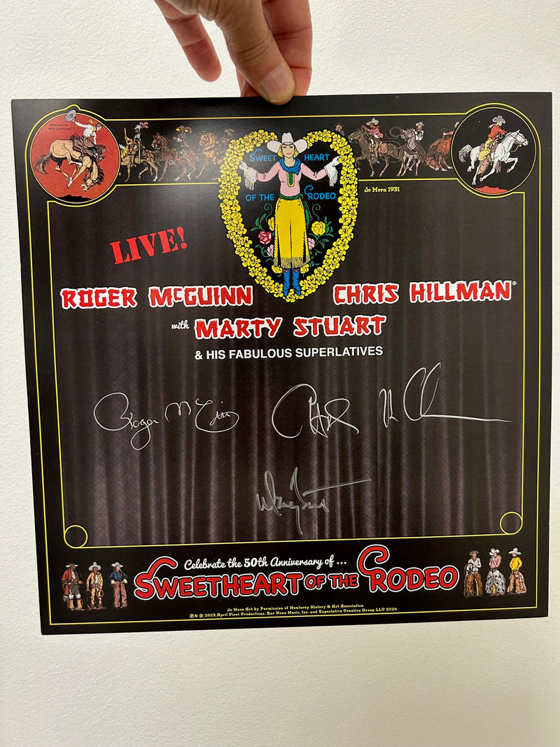 Roger McGuinn, Chris Hillman & Marty Stuart - Sweetheart Of The Rodeo 50th Anniversary - Live Deluxe Gold Vinyl, Autographed, Tour T-Shirt Limited Edition COMPACT DISC